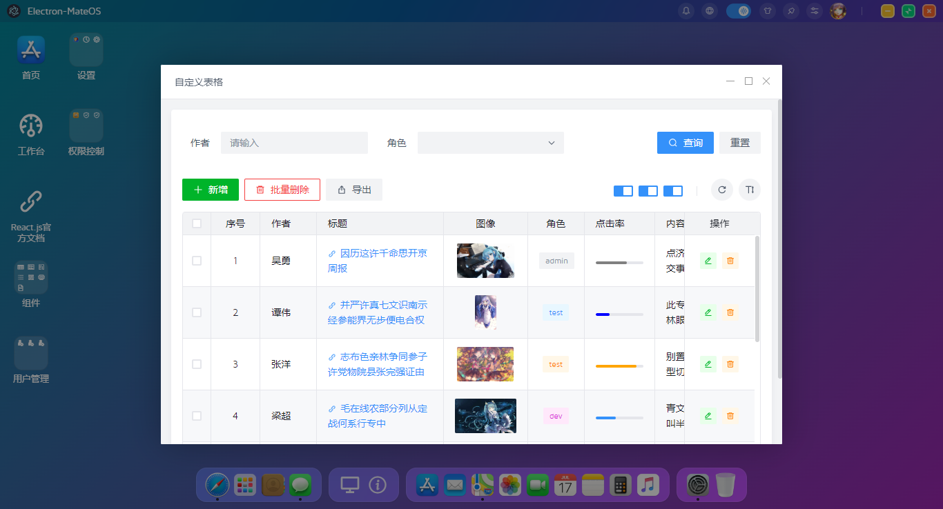 Electron-React18-MacOS桌面管理系统|electron27+react仿mac桌面
