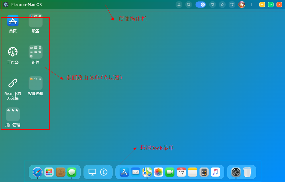 Electron-React18-MacOS桌面管理系统|electron27+react仿mac桌面
