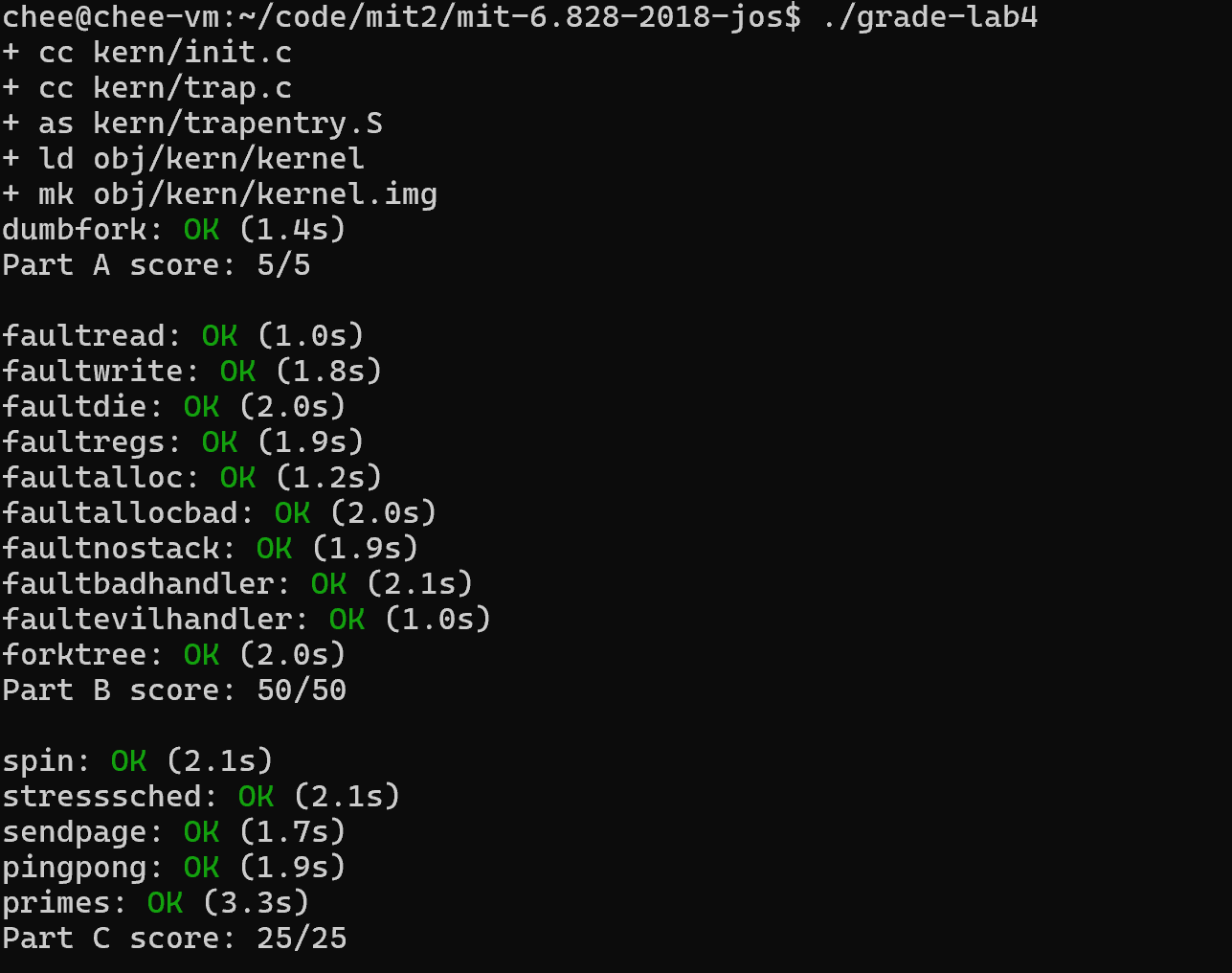 mit6.828笔记 - lab4 Part C:抢占式多任务和进程间通信（IPC）