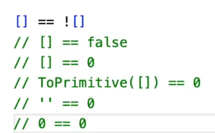 为什么 [] == ![] 为 true?